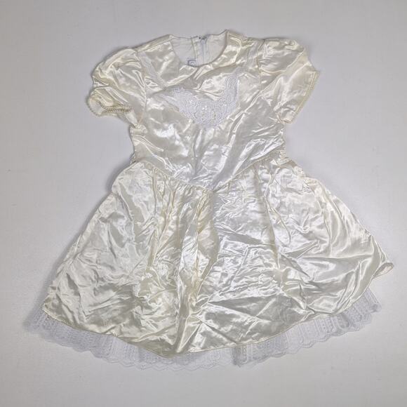 Vtg Gunne Sax Cream Shimmery Dress 90s Sz 5 Party Fancy Wedding - Picture 1 of 6